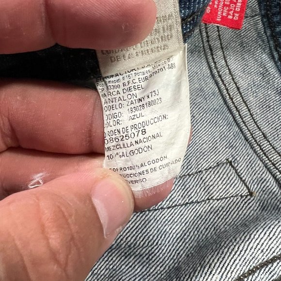 Diesel Zatiny Bootcut Jeans 32x31 Mens Blue Denim Distressed Pants Button Fly - Picture 7 of 12